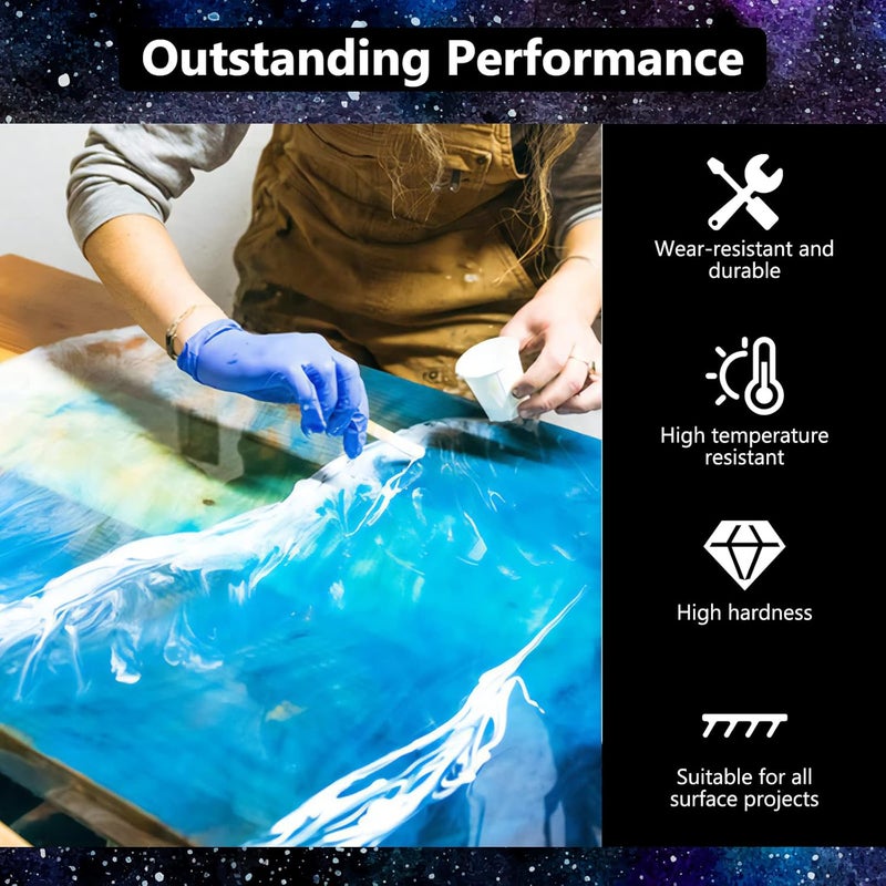 KISREL Epoxy Resin 2Gallon - Crystal Clear Epoxy Resin Kit - No Yellowing No Bubble Art Resin Casting Resin for Art Crafts, Jewelry Making, Wood & Molds(1 Gallon x 2) - Image 3